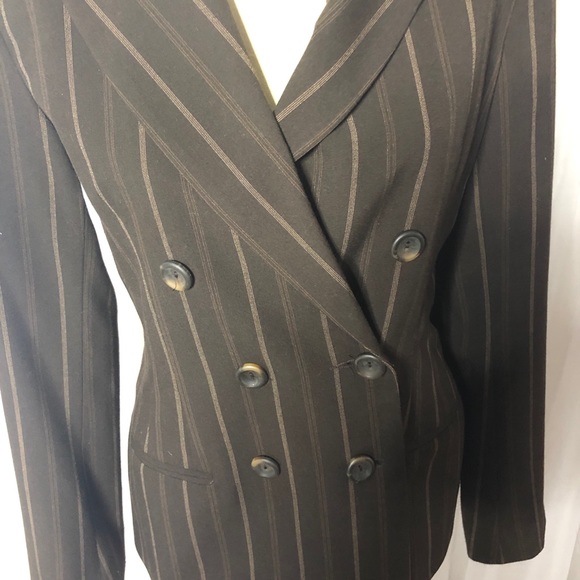 Le Chateau Brown Pin Stripe Suit Jacket - Picture 2 of 6